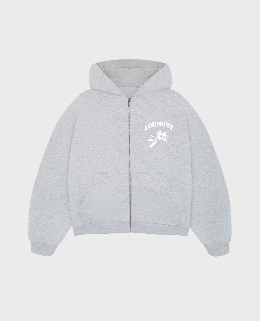 GREY ZIP HOODIE