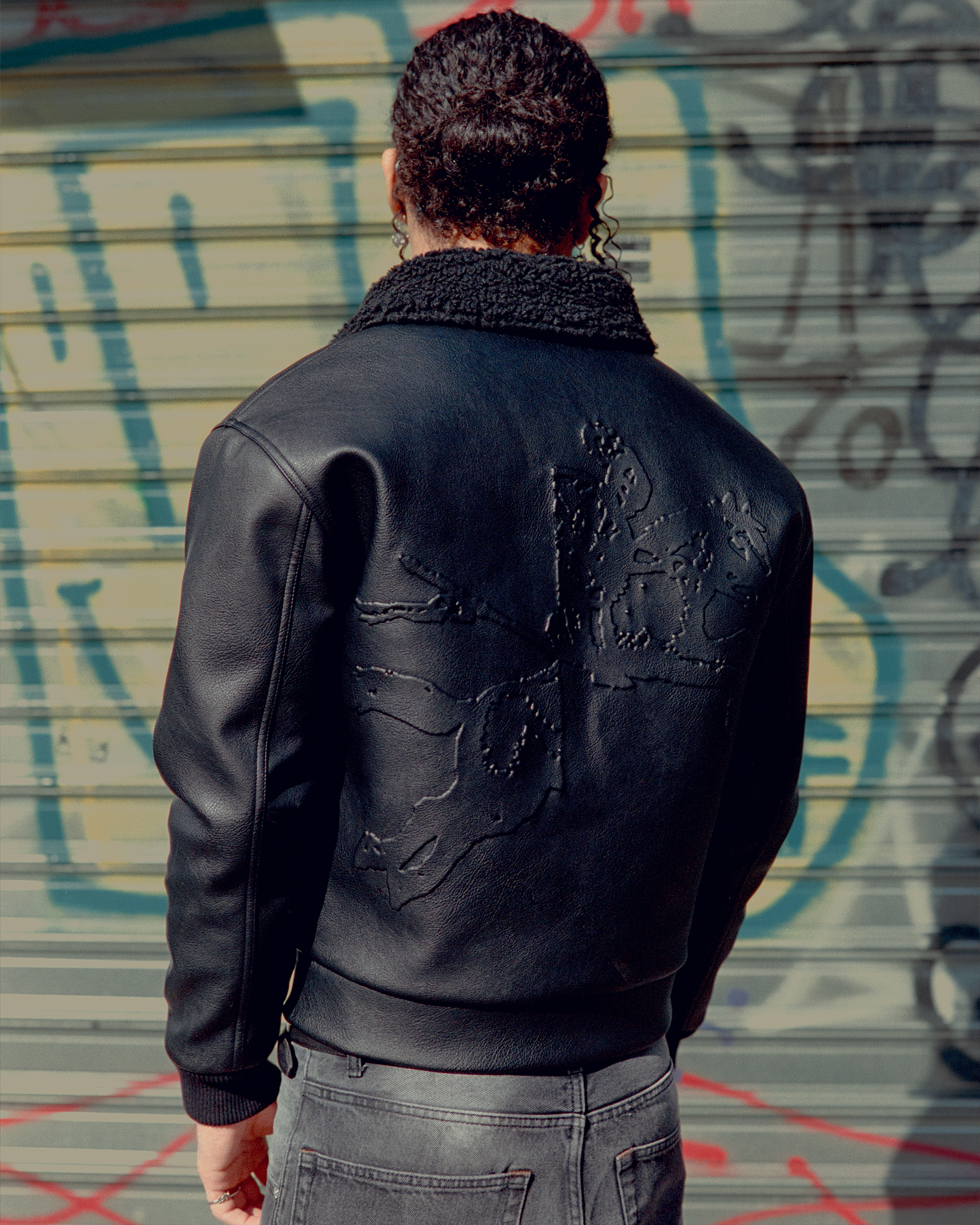 EMBOSSED LEATHER JACKET