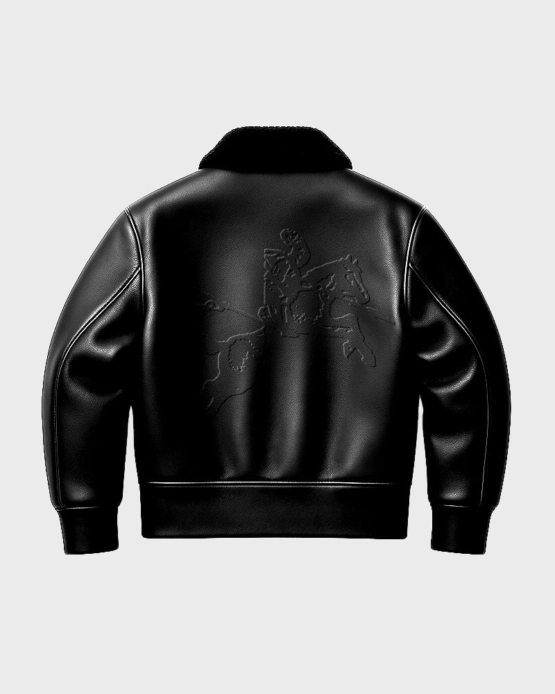 EMBOSSED LEATHER JACKET