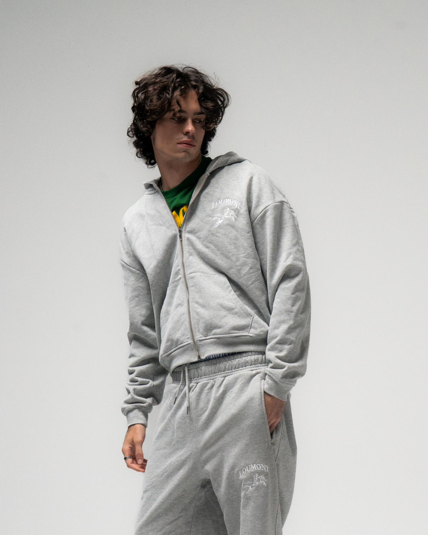 GREY ZIP HOODIE