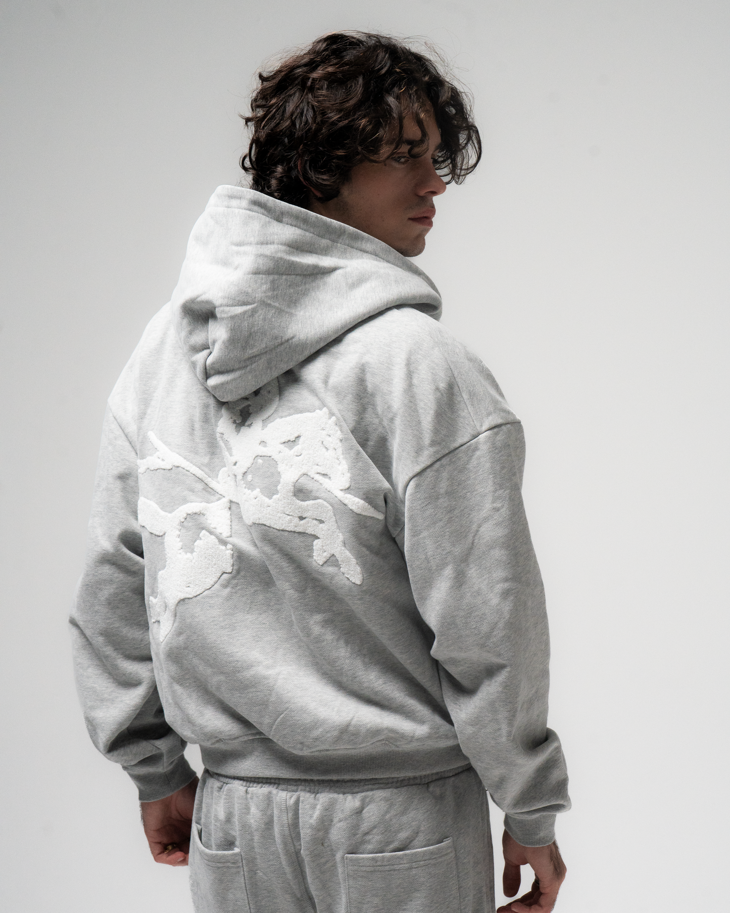 GREY ZIP HOODIE