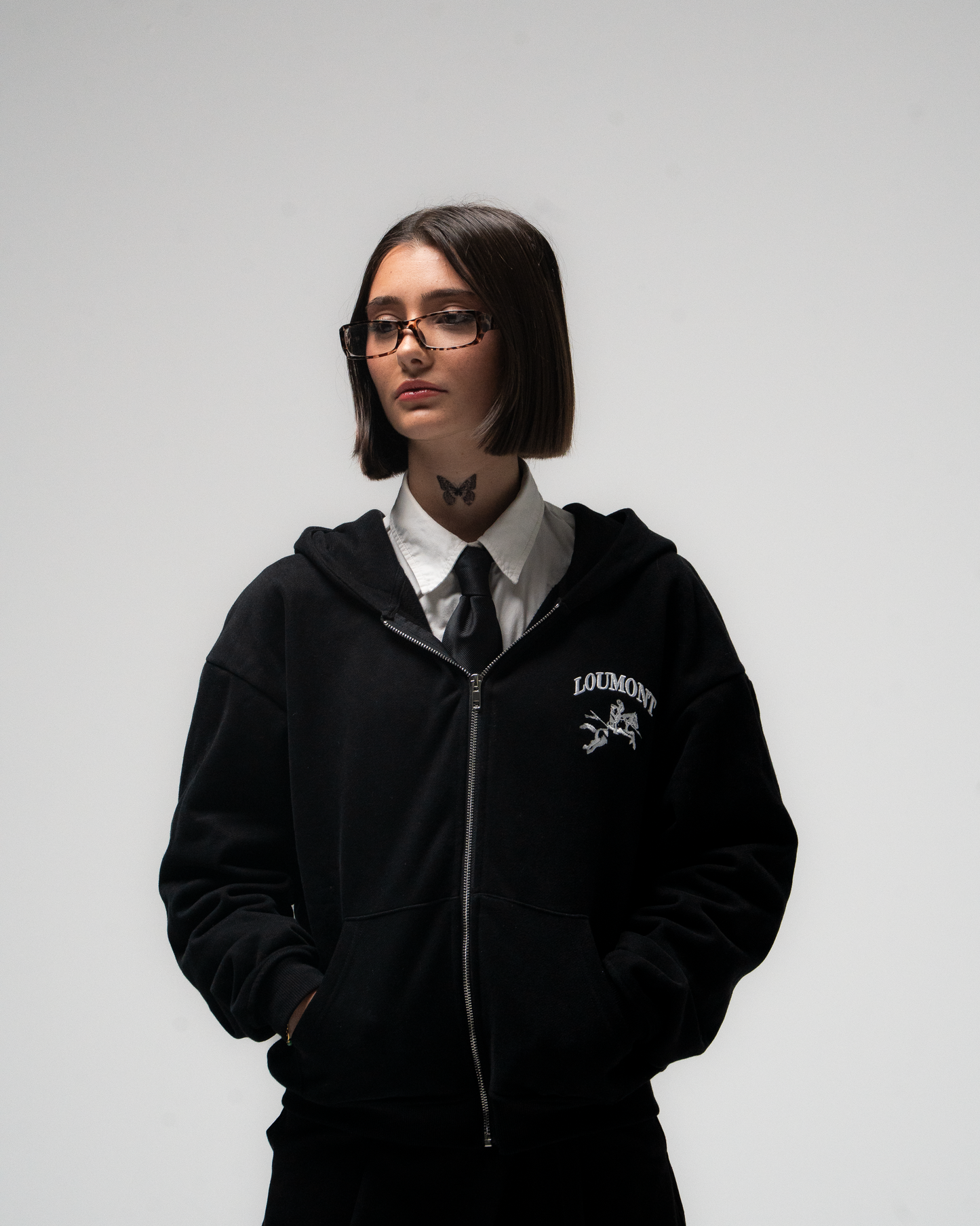 BLACK ZIP-HOODIE