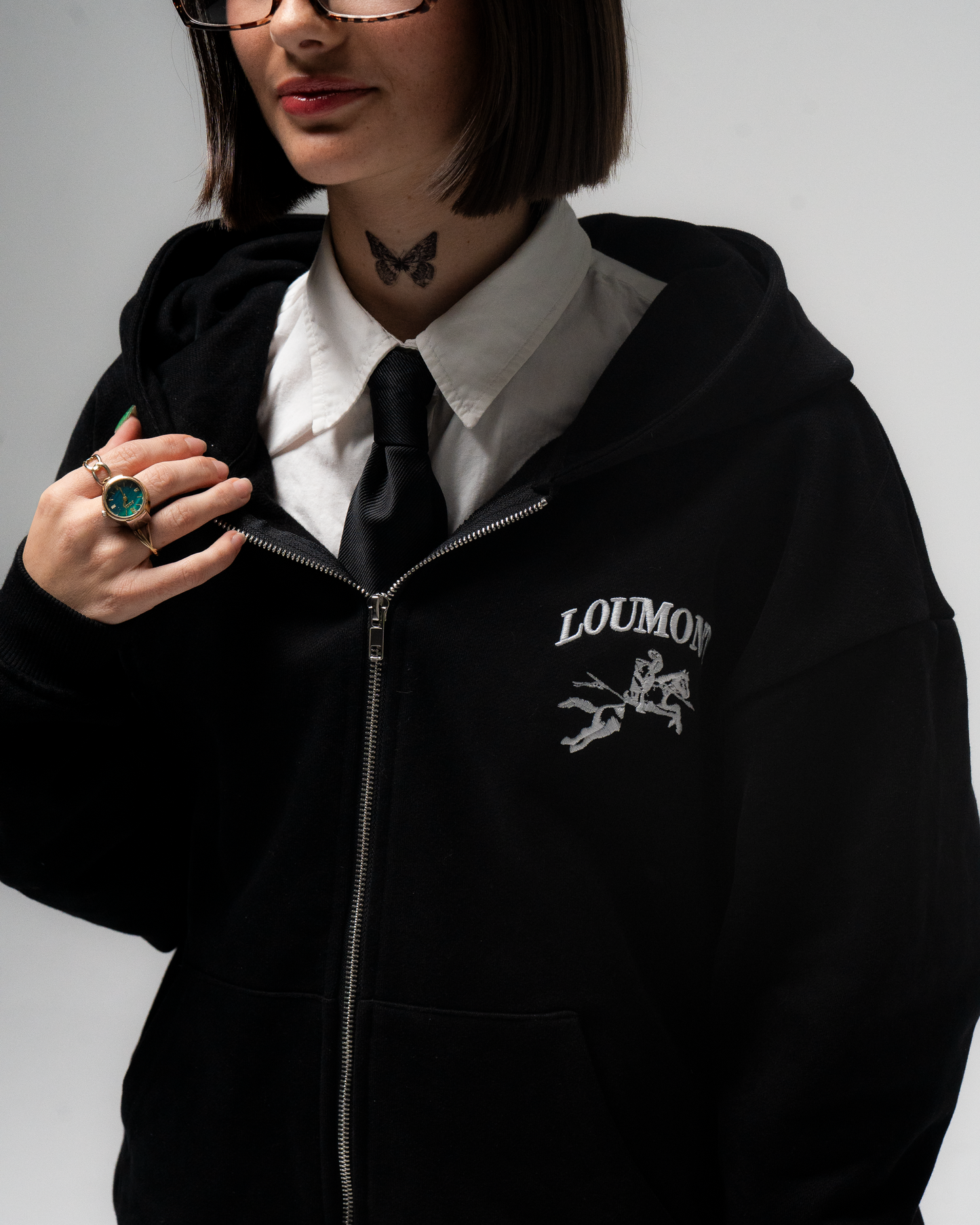 BLACK ZIP-HOODIE