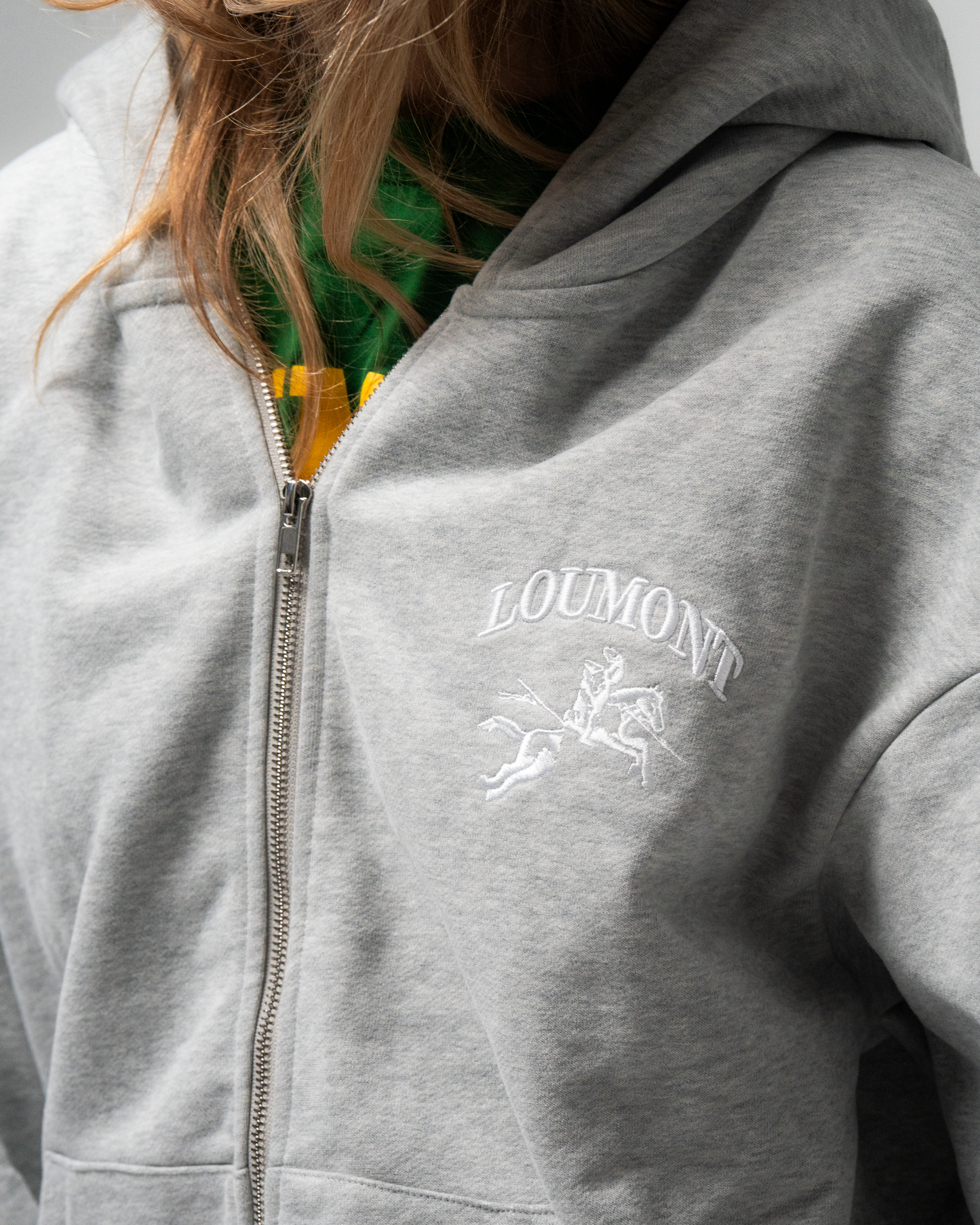 GREY ZIP HOODIE