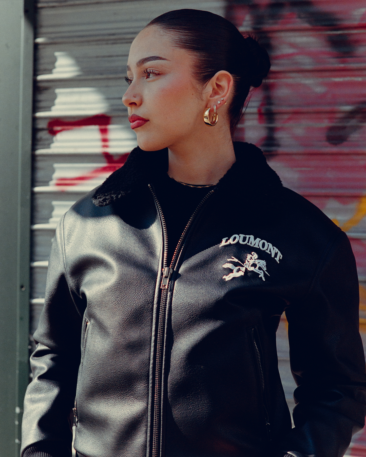 EMBOSSED LEATHER JACKET