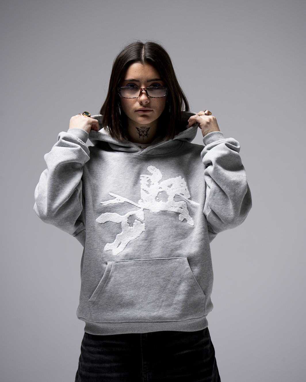 GREY HORSE HOODIE