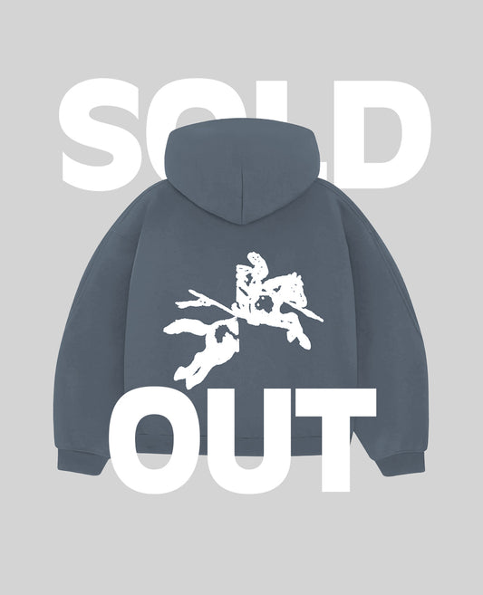 GREY ZIP HOODIE